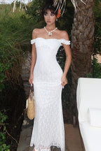 Elegant Lace Sleeveless Spaghetti Strap Slim Maxi Dress image 4