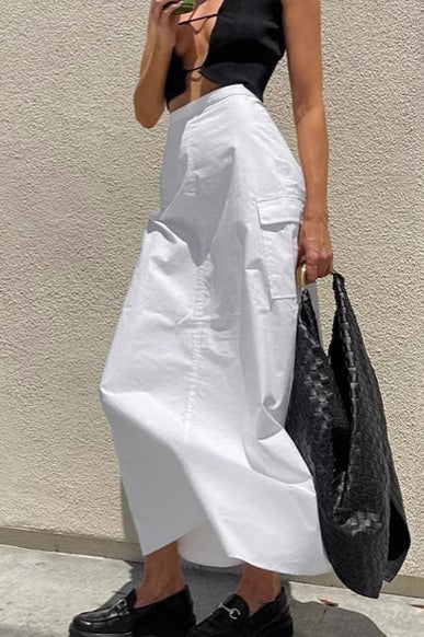 French Style High Waist Straight Midi Skirt image 1