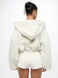 Embroidered Side Bow Zip Up Hoodie image 6