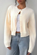 Lightweight Round Neck Button Cardigan image 8