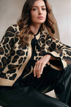 Slouchy Leopard Knitwear Cardigan image 5