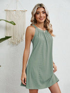 Flora Eyelet Dress detail view styled for Avrienne