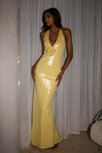 Backless Floral Sequin Maxi Dress image 10