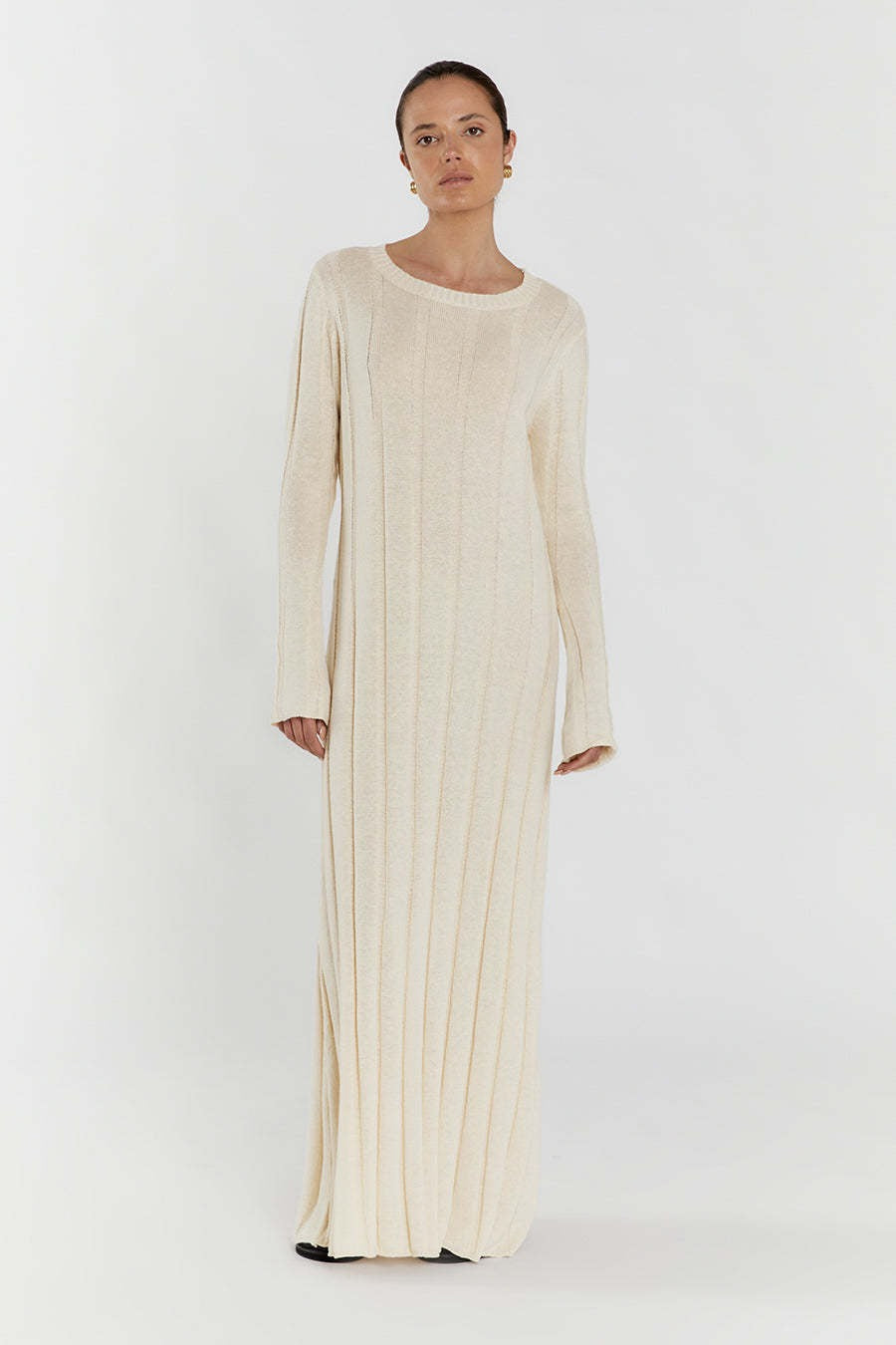 Solid A Line Maxi Sweater Dress image 7