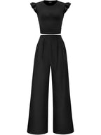 Margot Wide Leg Set detail view styled for Avrienne