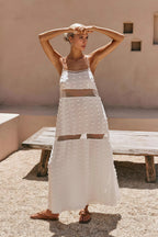 Textured Floral Cutout Spaghetti Strap Vacation Dress image 1