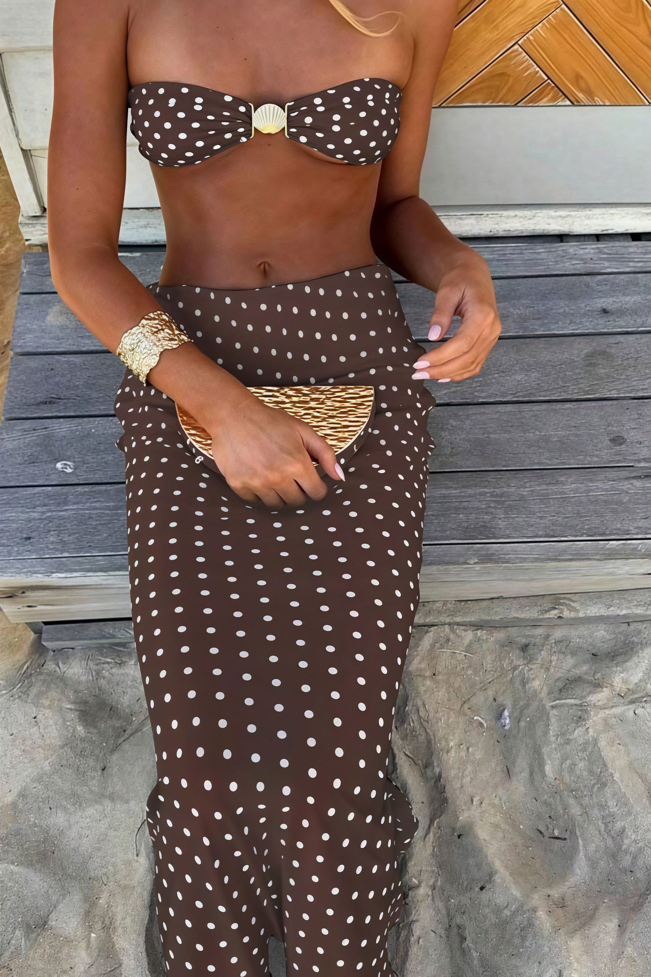 Sexy Polka Dot Mesh Skirt Three Piece Swim Set image 8