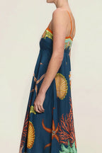 High Waist Print Cami Casual Maxi Dress image 8