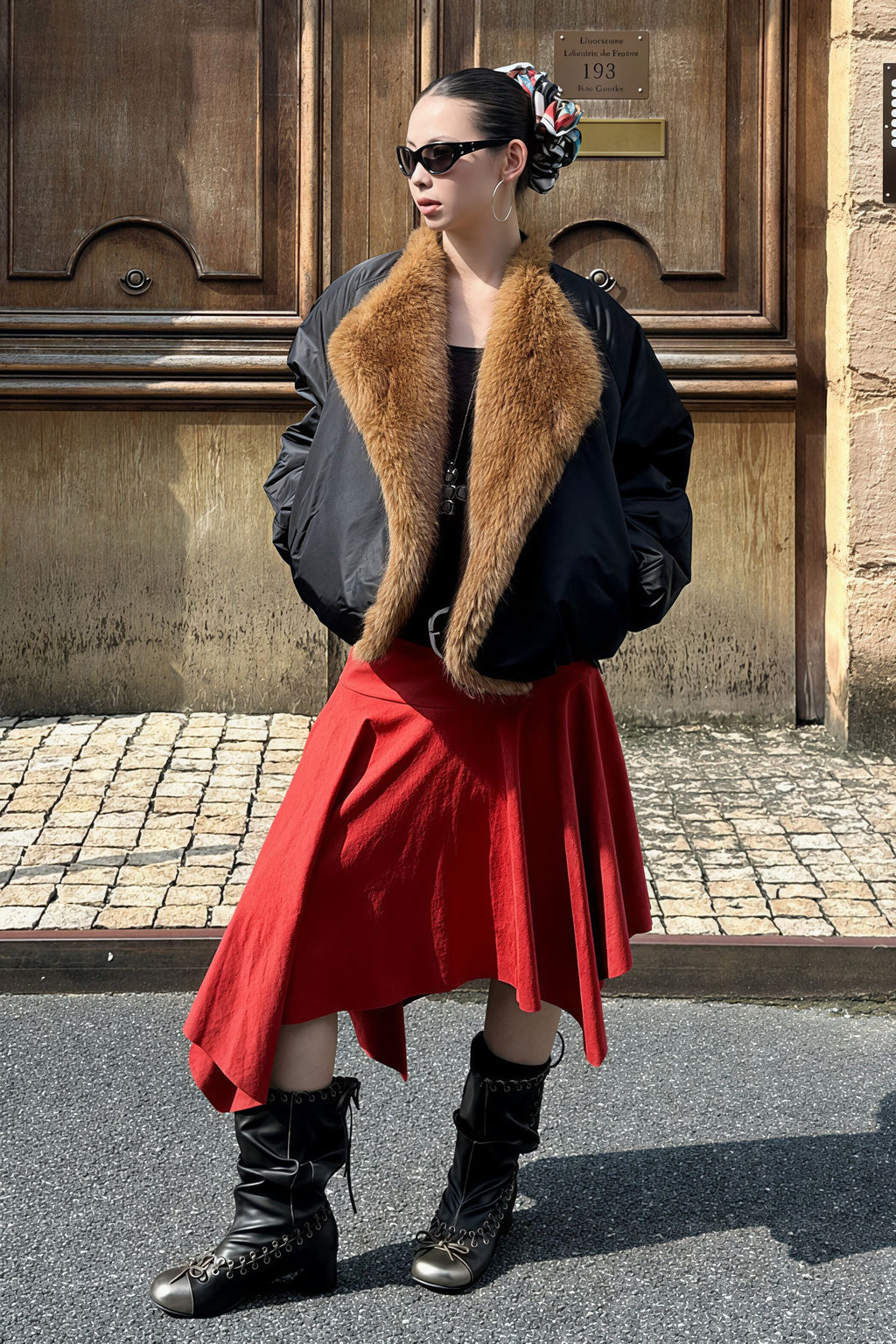Chic Suede High Waist Asymmetrical Skirt image 5