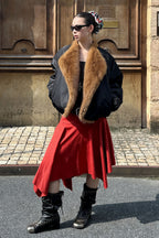 Chic Suede High Waist Asymmetrical Skirt image 5