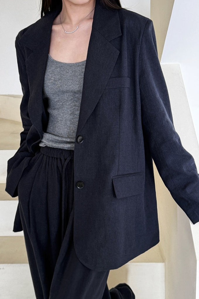 Casual Tencel Linen Suit Blazer image 11