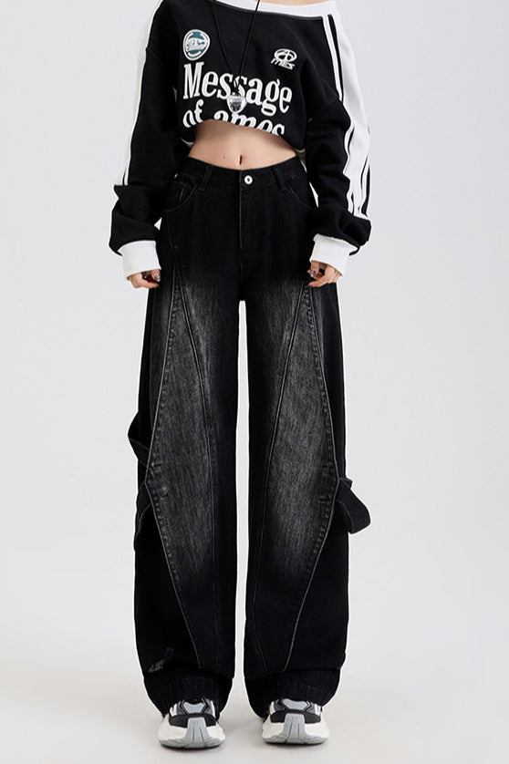 Vintage Washed Patchwork Jeans image 2