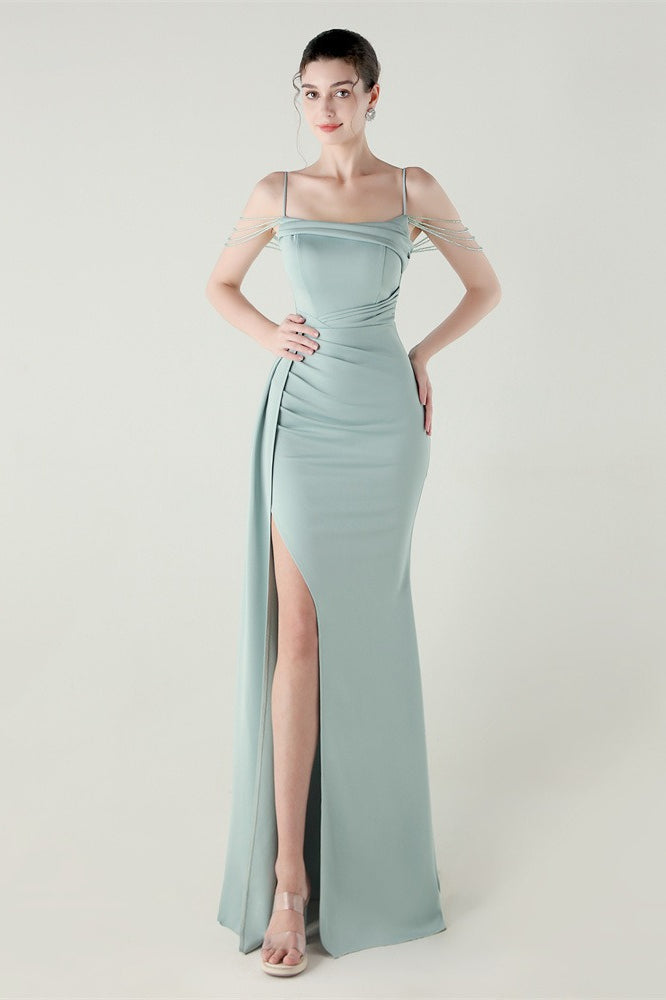 Satin Spaghetti Strap Mermaid Party Dress image 2
