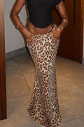 Leopard Sequin Double Layer Stretch Skirt image 1