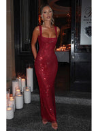 Sequin Square Neck Slim Fit Party Party Dress image 5