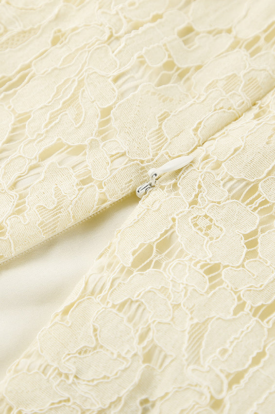 Lace Hollow High-Waisted Midi Skirt image 4