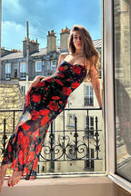 Floral Print Spaghetti Strap Vacation Maxi  Vacation Dress image 2