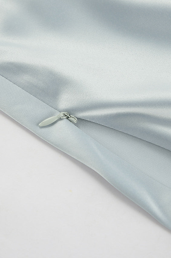 Satin High-Slit A-Line Midi Skirt image 5