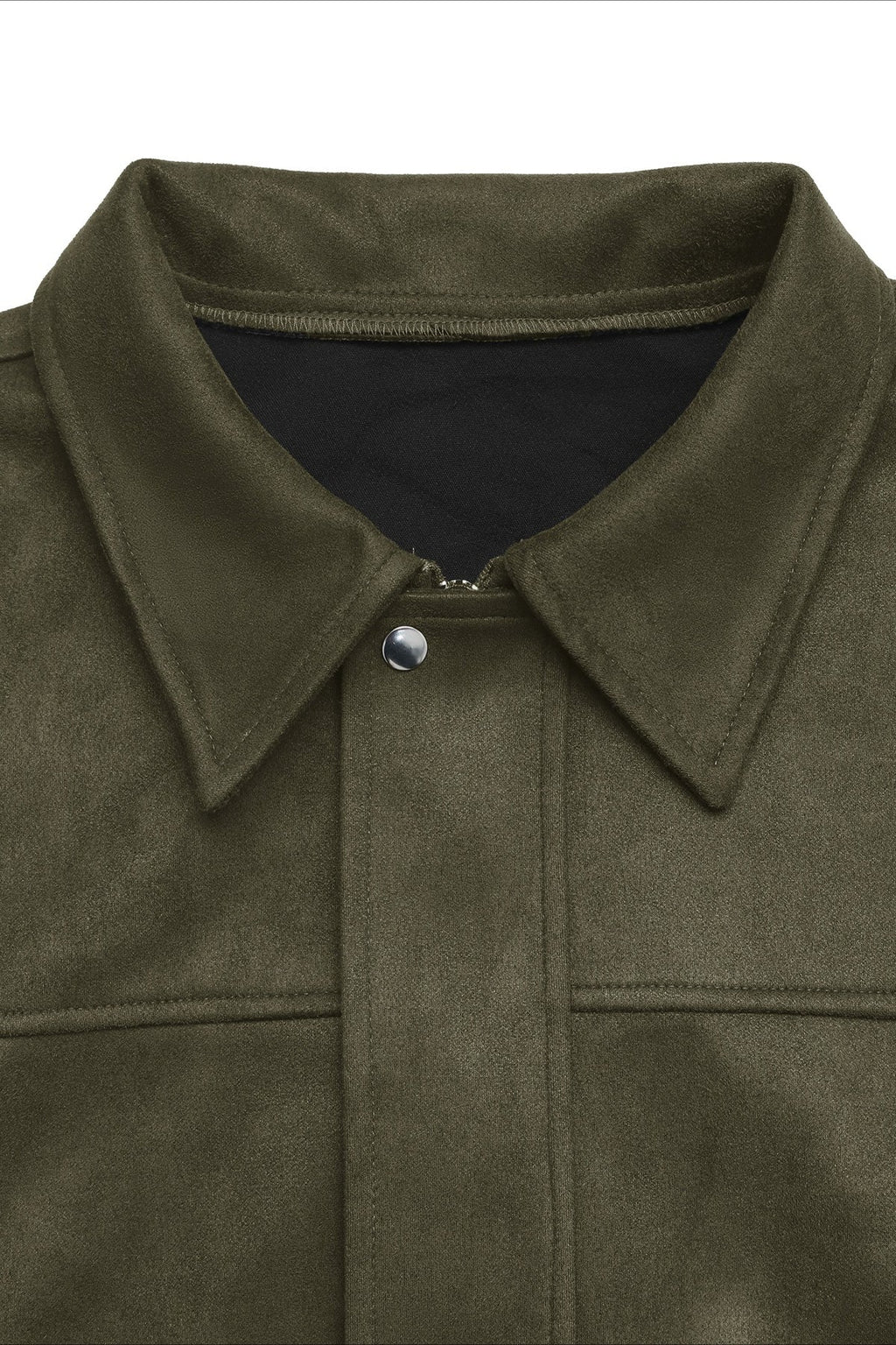 Lapel Collar Suede-Look Bomber Jacket image 7