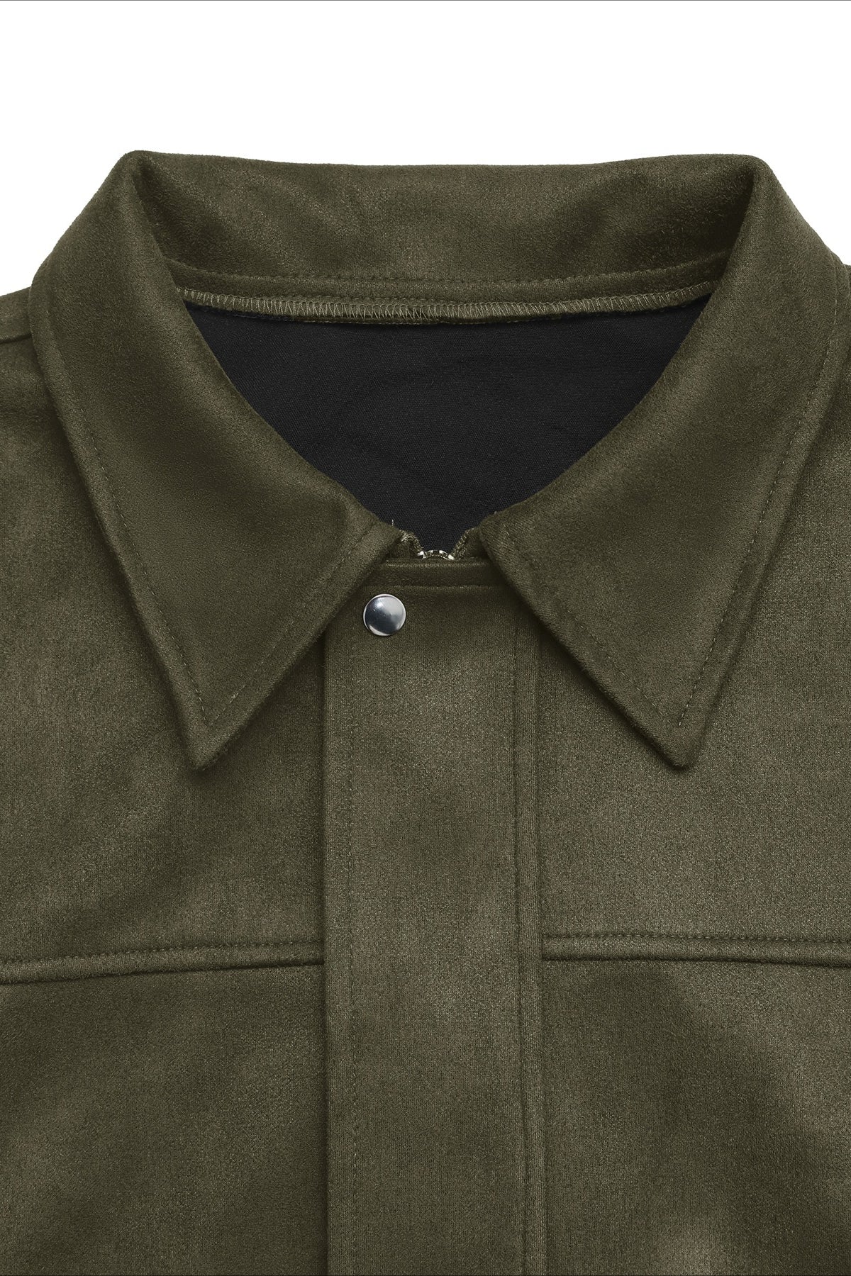 Lapel Collar Suede-Look Bomber Jacket image 7