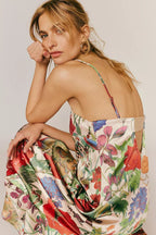 Chic Floral Print High-Waist A-Line Maxi Dress image 4