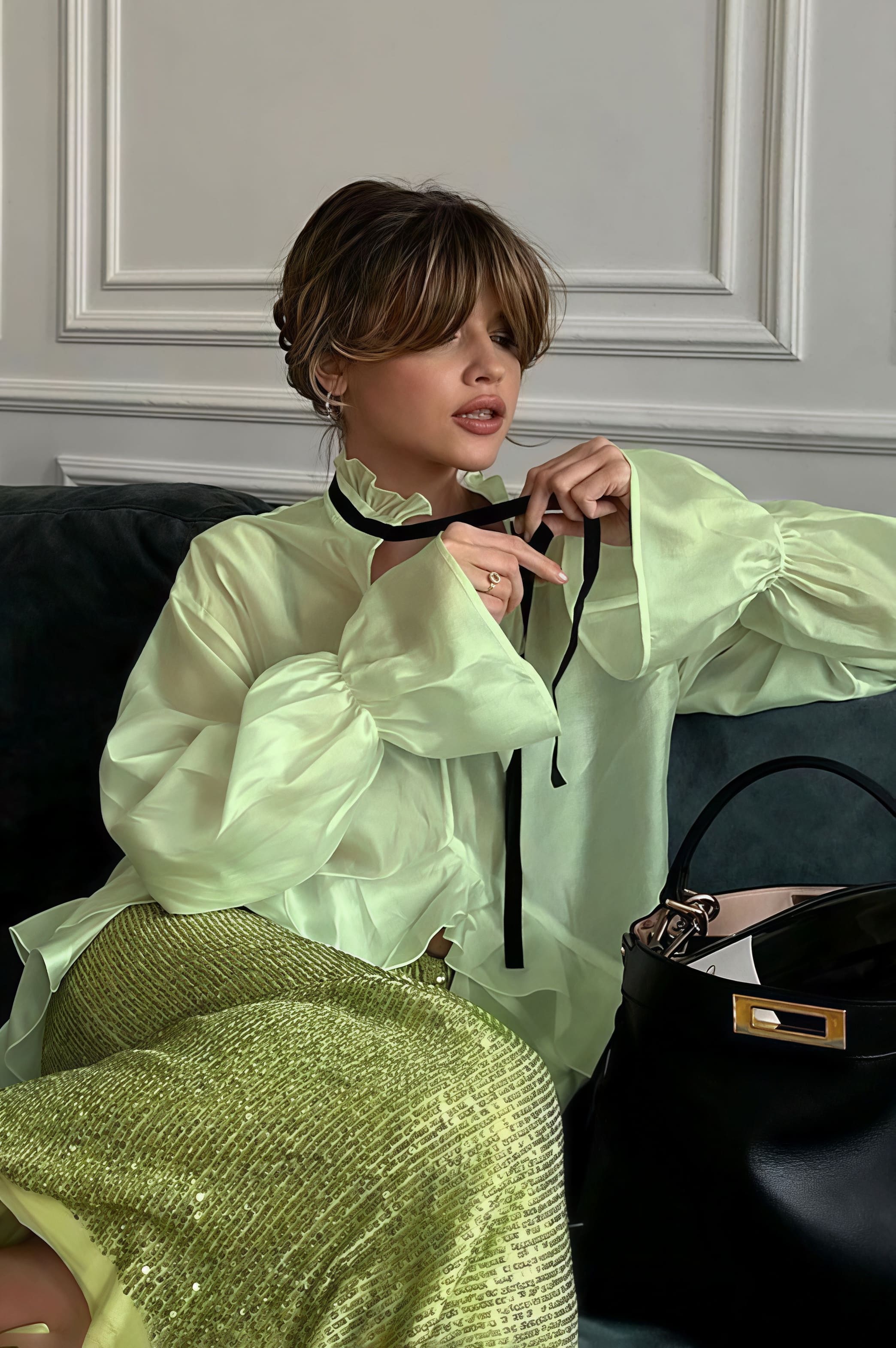 Sheer Flare Sleeve Chic Sexy Blouse image 6