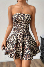Off Shoulder Leopard Wrap Mini Dress image 2