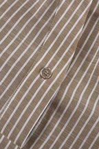 Striped V Neck Irregular Tie Waist Long Sleeve Blouse image 5