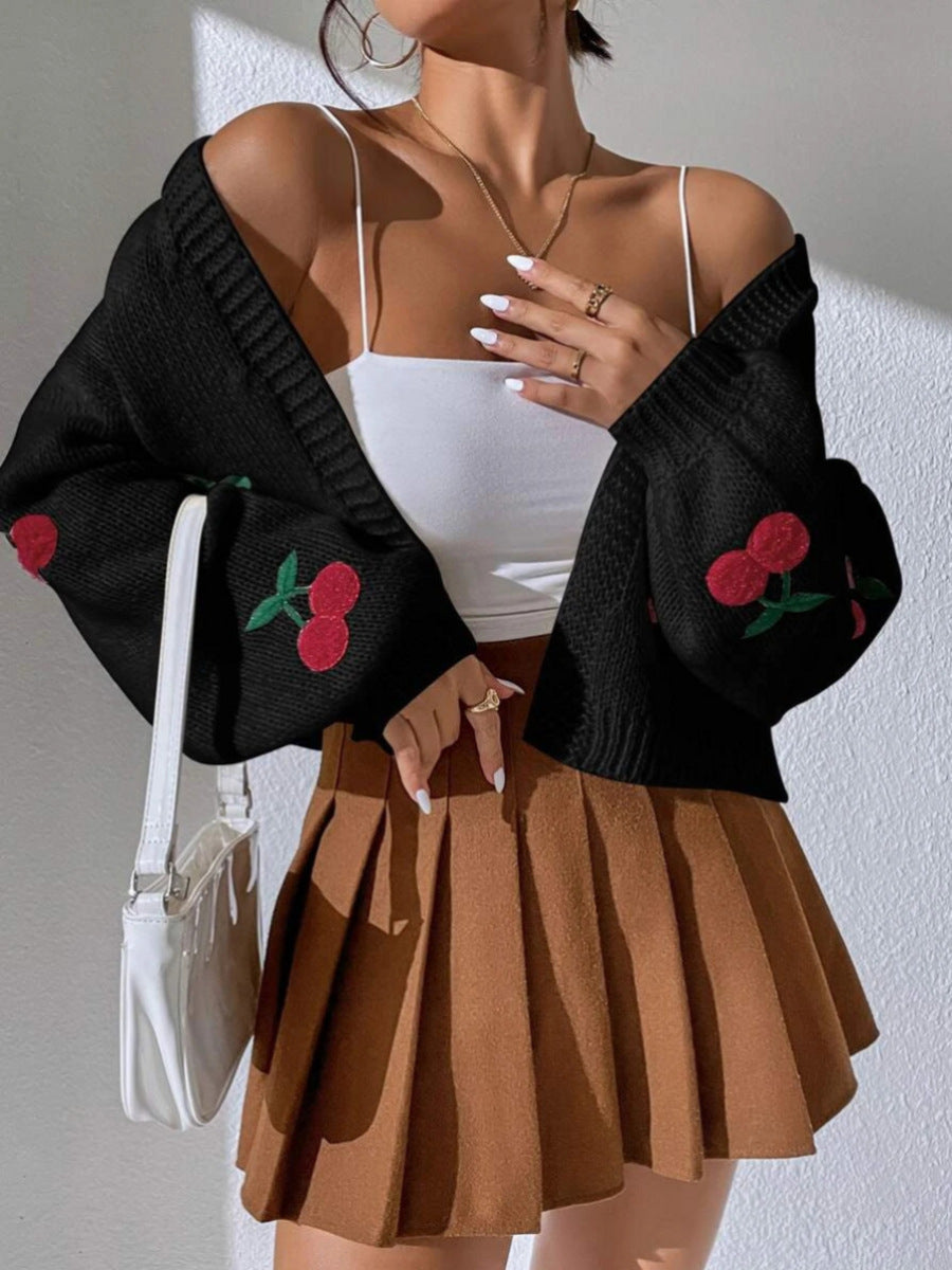 Embroidered Open Front Cardigan image 8