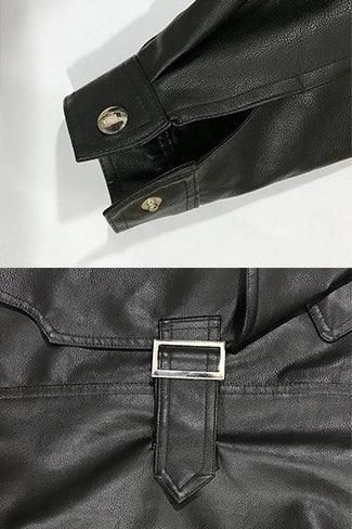 PU Leather Long Sleeve Jacket image 6
