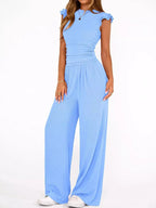 Margot Wide Leg Set detail view styled for Avrienne