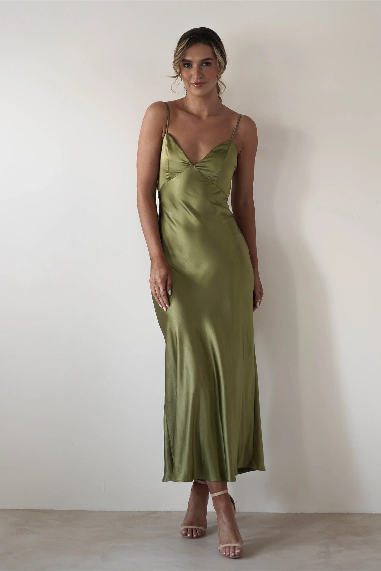 Satin Backless Tie Party Dress image 12