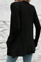 Estelle Pocket Cardigan detail view styled for Avrienne
