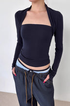 Detachable Cape Knit Top image 2