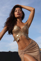 Cropped Slim Butterfly Foam Halter Top image 3