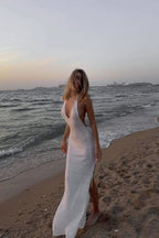 Knit Hollow Out Backless Maxi Dress image 4