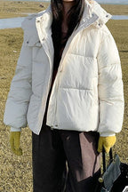 Cropped Plush Lined Oversized Puffer Jacket image 1
