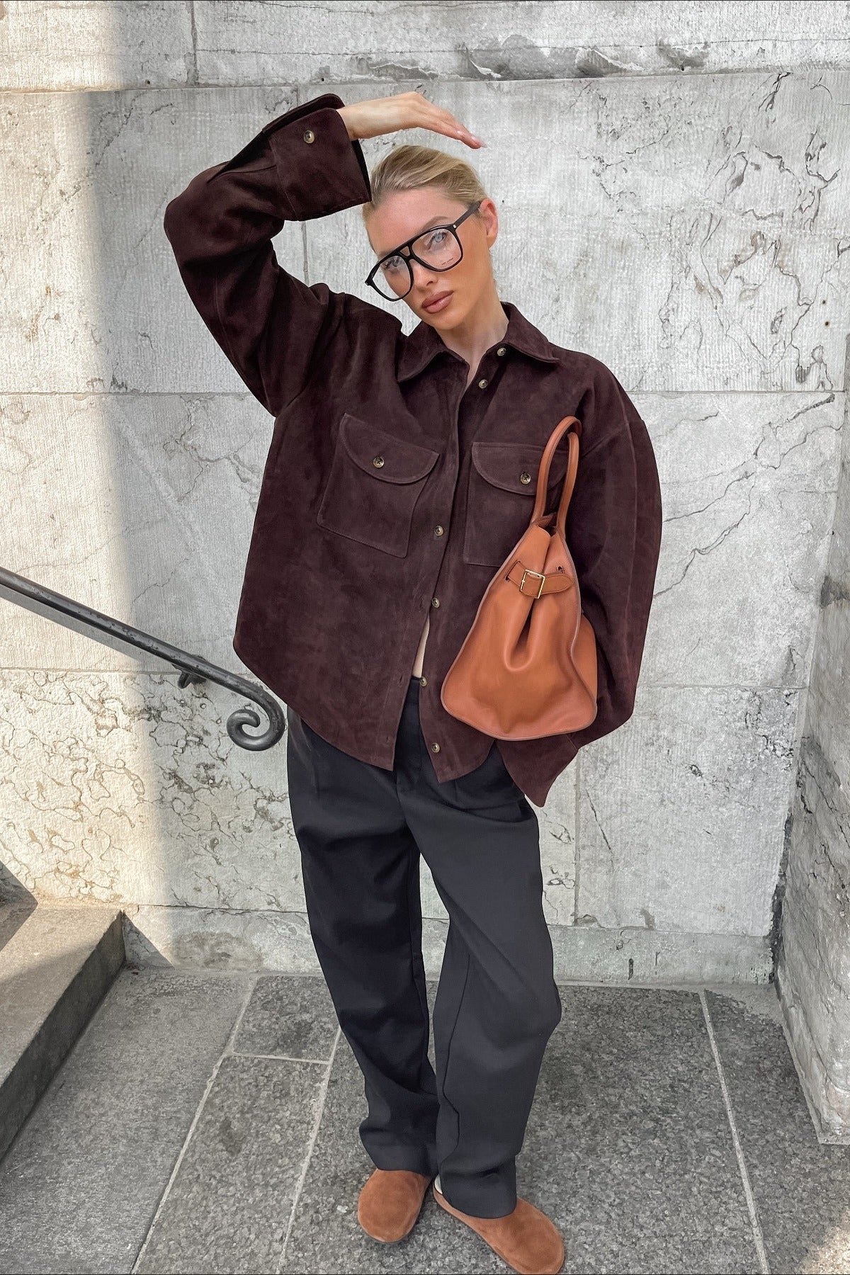 Vintage Loose Fit Suede Jacket image 4
