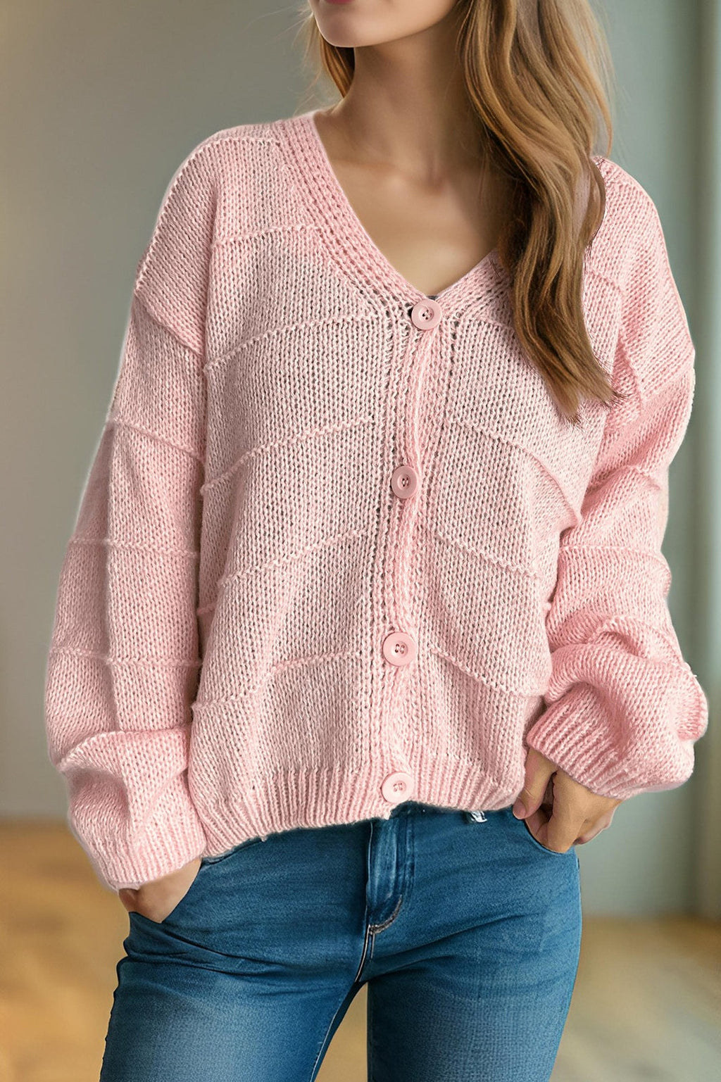 Relaxed V-Neck Cardigan image 1
