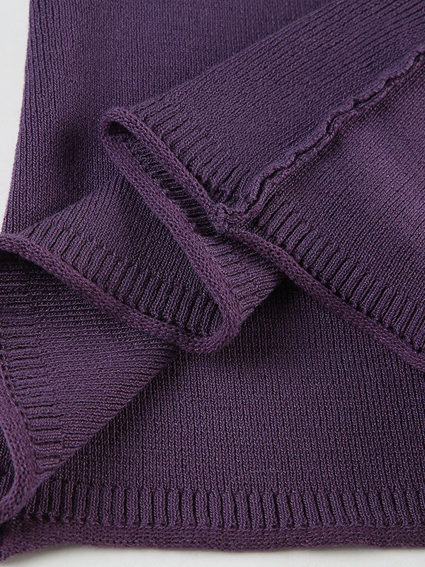 Ribbed Deep V Neck Knit Long Sleeve Tee image 5