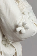 3D Floral Cropped Hooded Puffer Jacket image 4