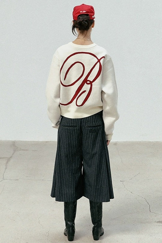 Casual Vintage Crew Neck Sweater image 3