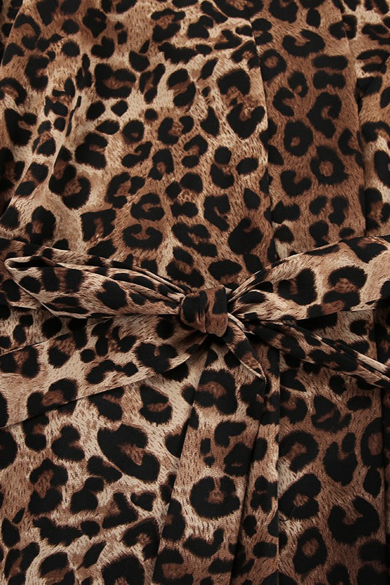 Chic Printed Long-Sleeve Shirt Belted Wide-Leg Pants Two Piece Set image 5