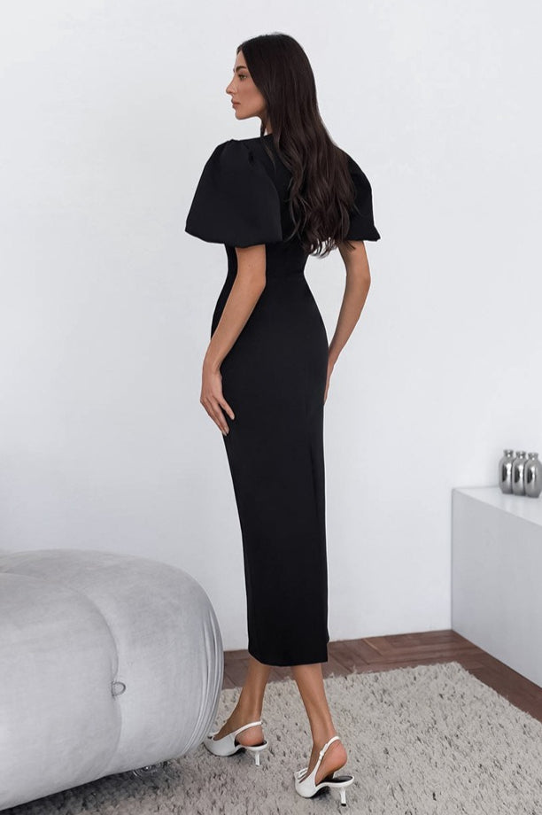 Elegant Sexy Puff Sleeve Bodycon Maxi Dress image 2