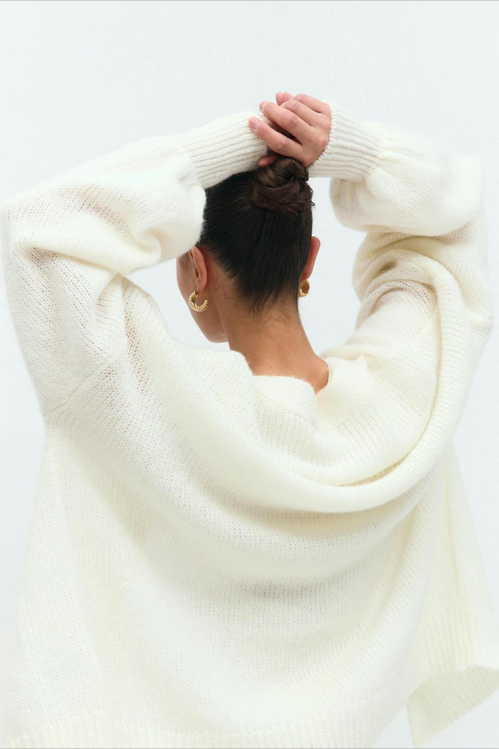 V-Neck Mohair Lace Bell Sleeve Cardigan image 7