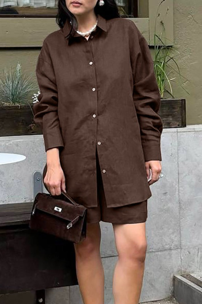 Chic Casual Versatile Cardigan Shorts Two Piece Set image 5
