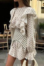 Ruffled Flare Sleeve Printed Mini Dress image 3