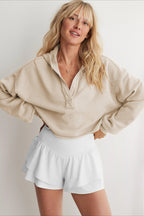 Chic Relaxed Solid V-Neck Hoodie image 1