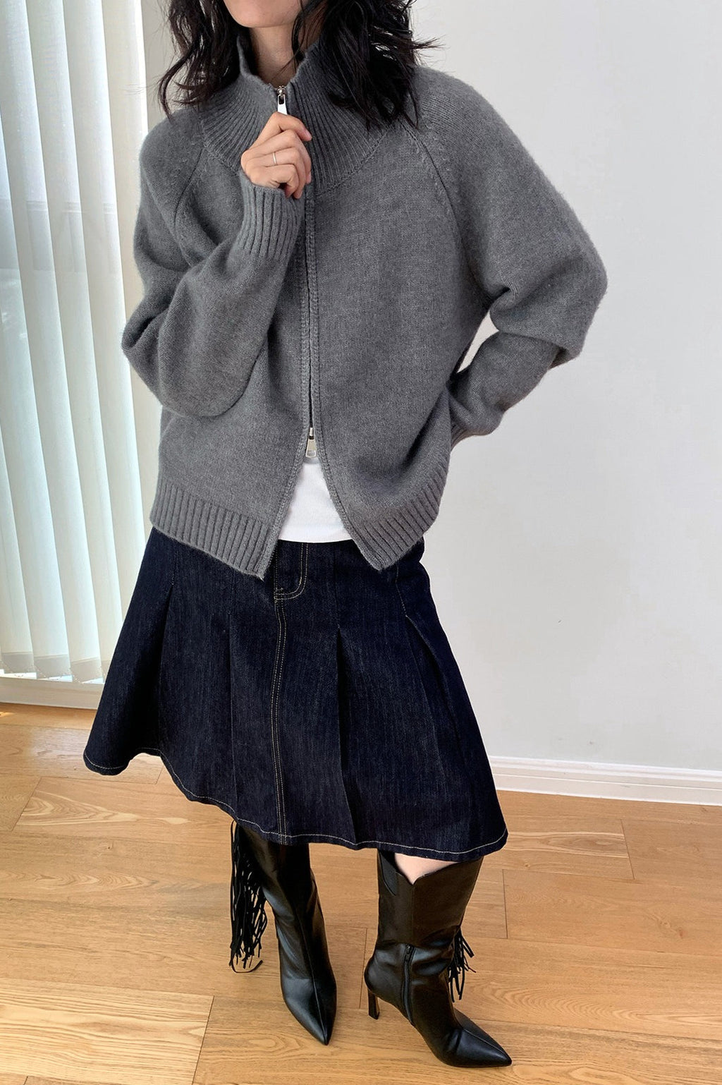Soft Knit Zipper Cardigan image 13