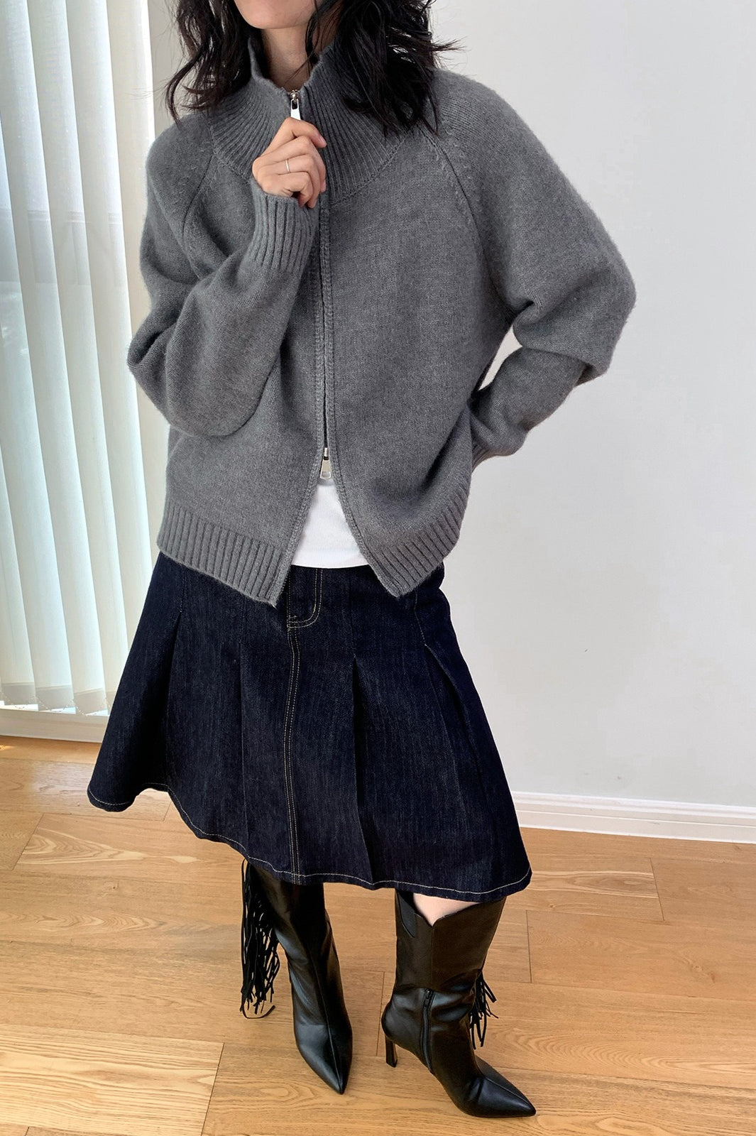 Soft Knit Zipper Cardigan image 13